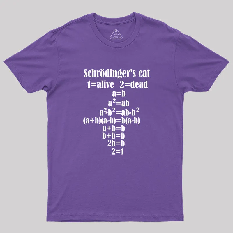 Physics Schr?dinger's cat death Alive Geek T-Shirt - Image 6