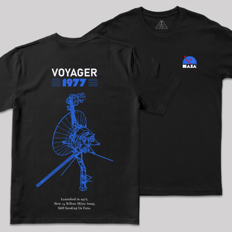 VOYAGER 1977 Front and Back Printed Geek T-Shirt - Image 2