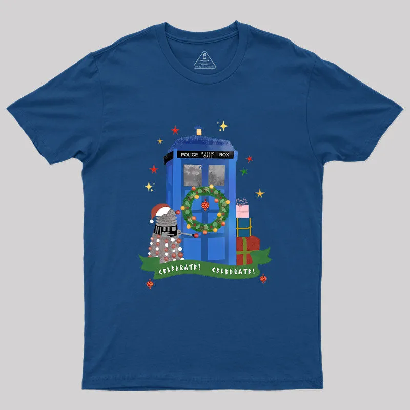 Alternative view of Tardis Christmas Geek T-Shirt
