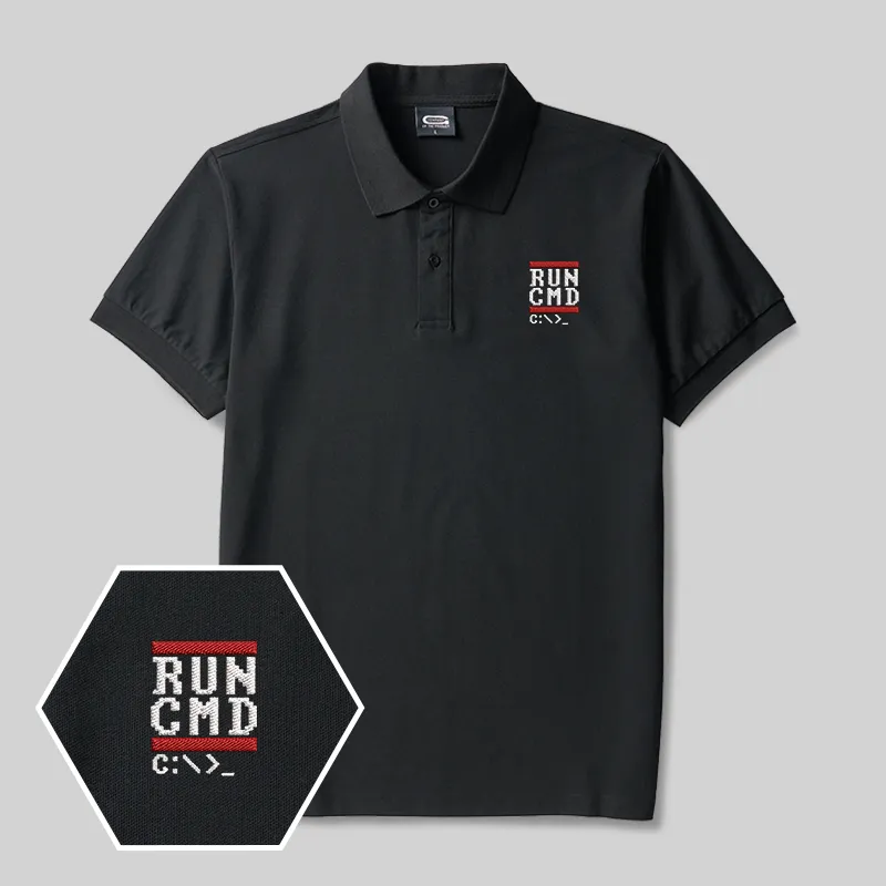 Run CMD Geek Embroidered Polo Shirt