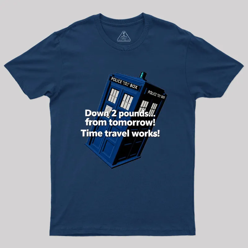 Alternative view of Down 2 Pounds From Tomorrow Geek T-Shirt