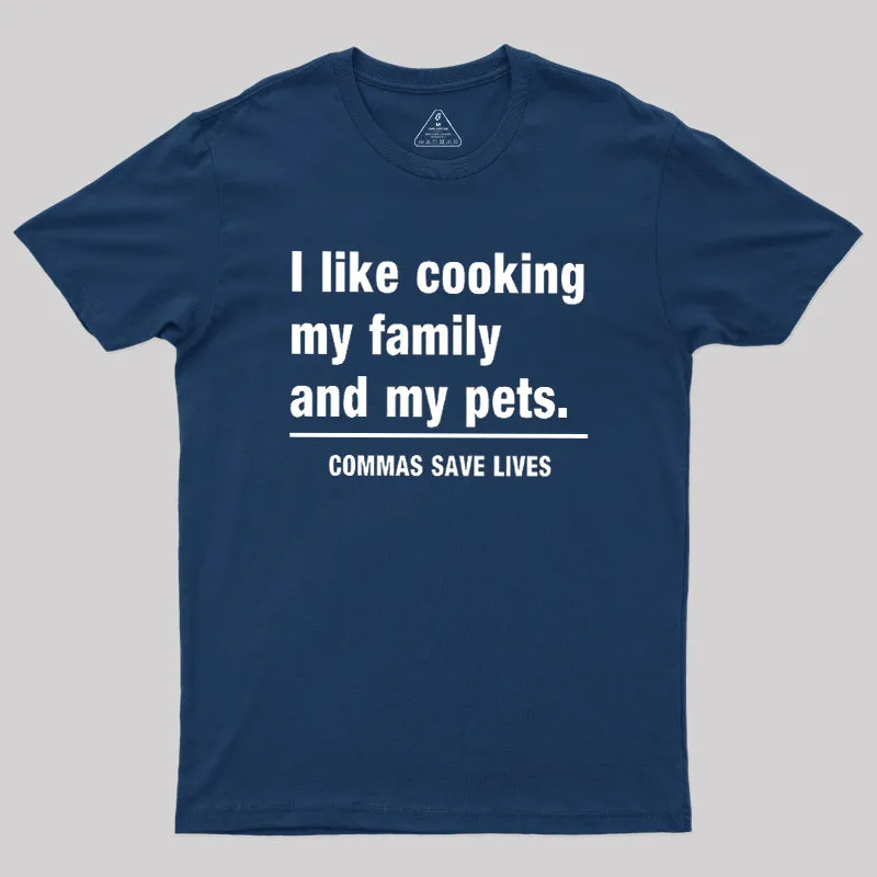 Alternative view of Commas Save Lives Geek T-Shirt