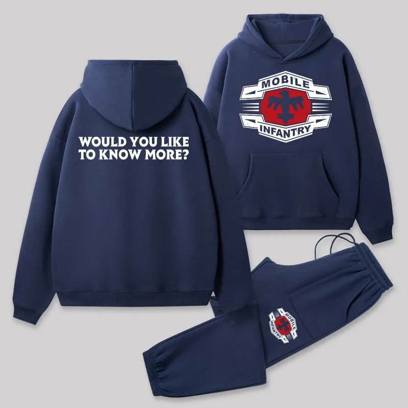 Alternative view of Scifi Space Recruit Front and Back Printed Geek Fleece Hoodie Set