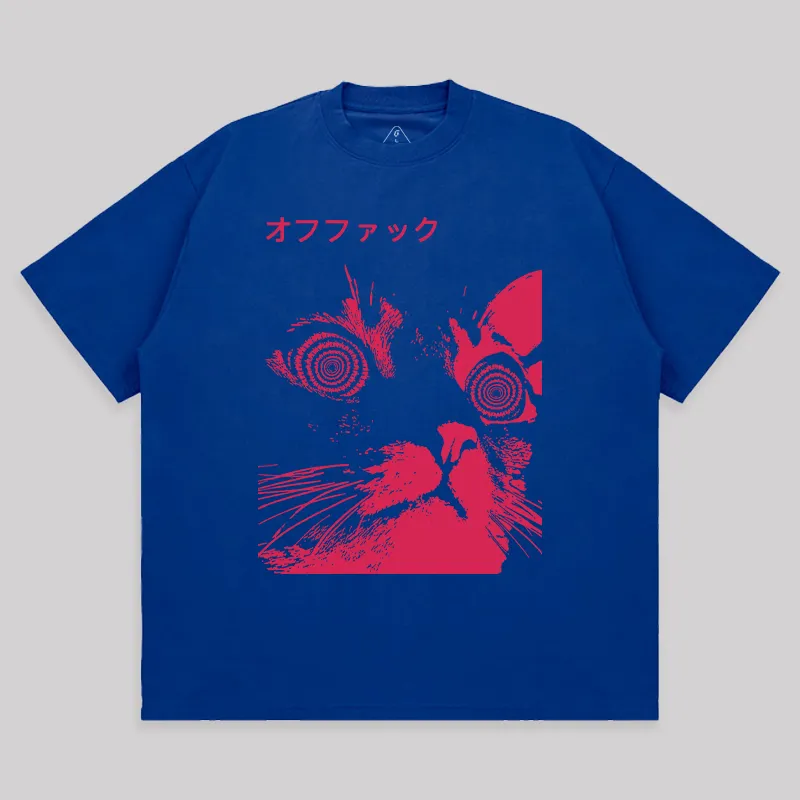 Vaporwave Cool Cat Unisex Oversized T-shirt - Image 7