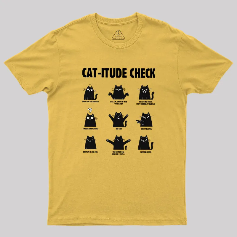 Cat-itude Check Geek T-Shirt - Image 7