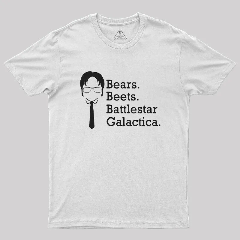 Bears Beets Battlestar Galactica Geek T-Shirt - Image 11