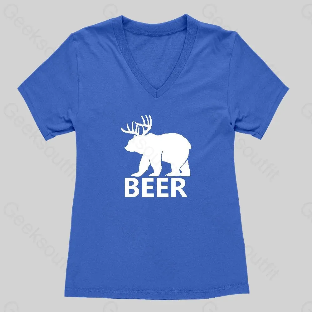 Beer Women's V-Neck T-shirt - Image 2