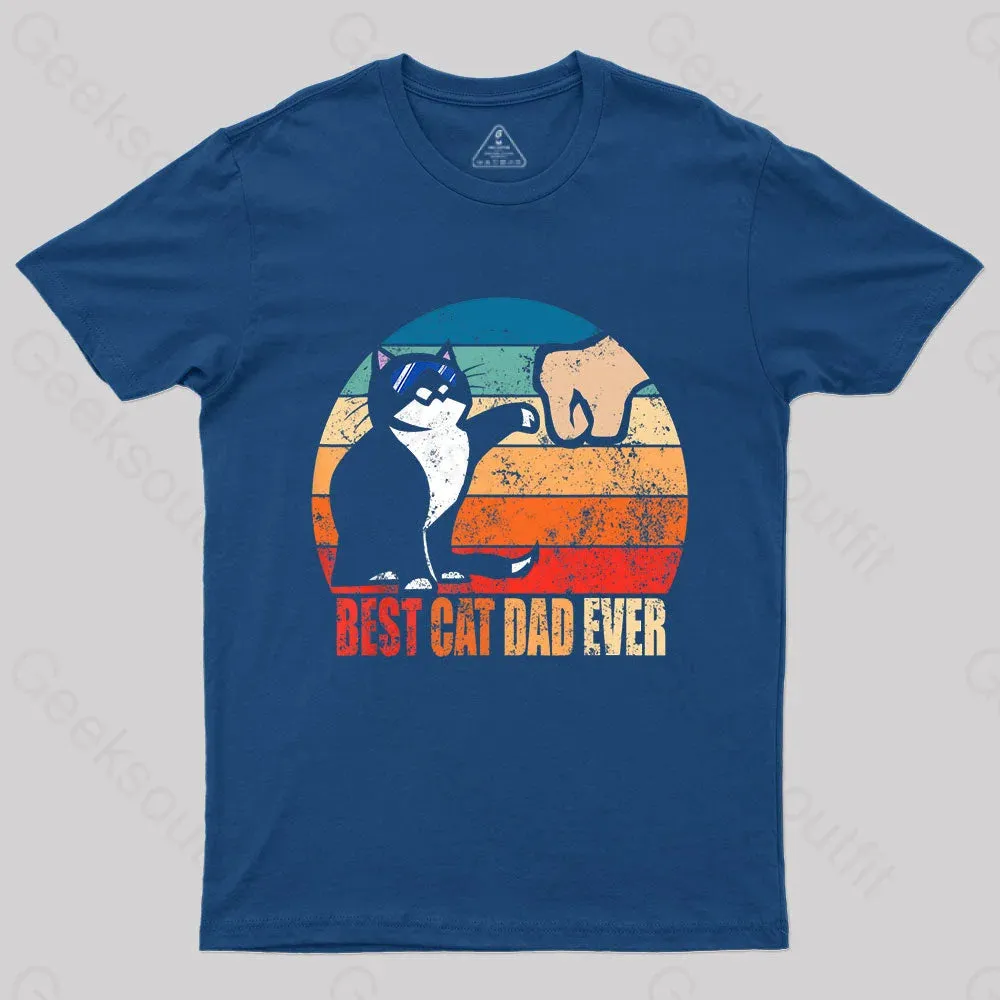 Best Cat Dad Ever Nerd T-Shirt - Image 3