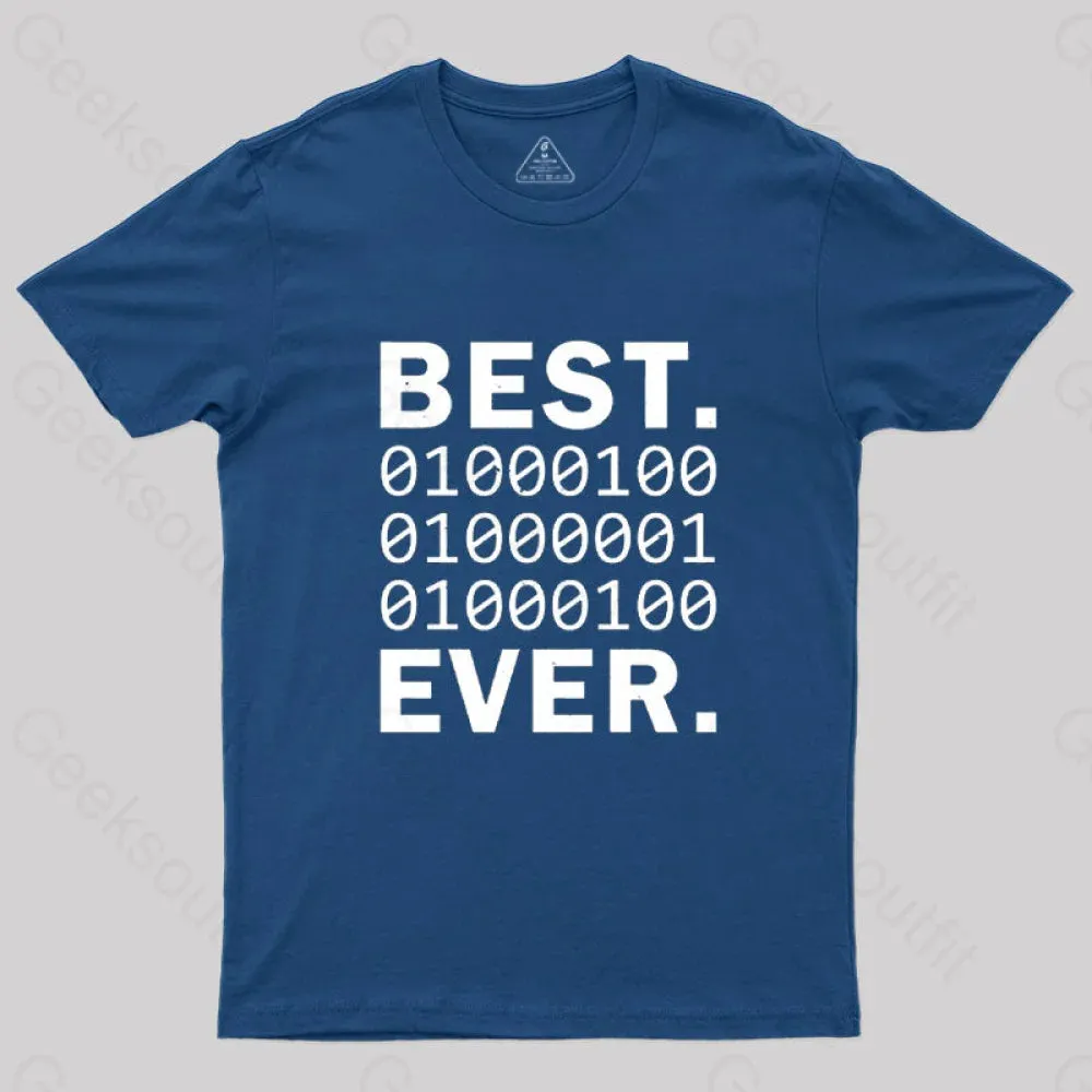 Best Dad Ever in Binary Code T-Shirt - Image 2