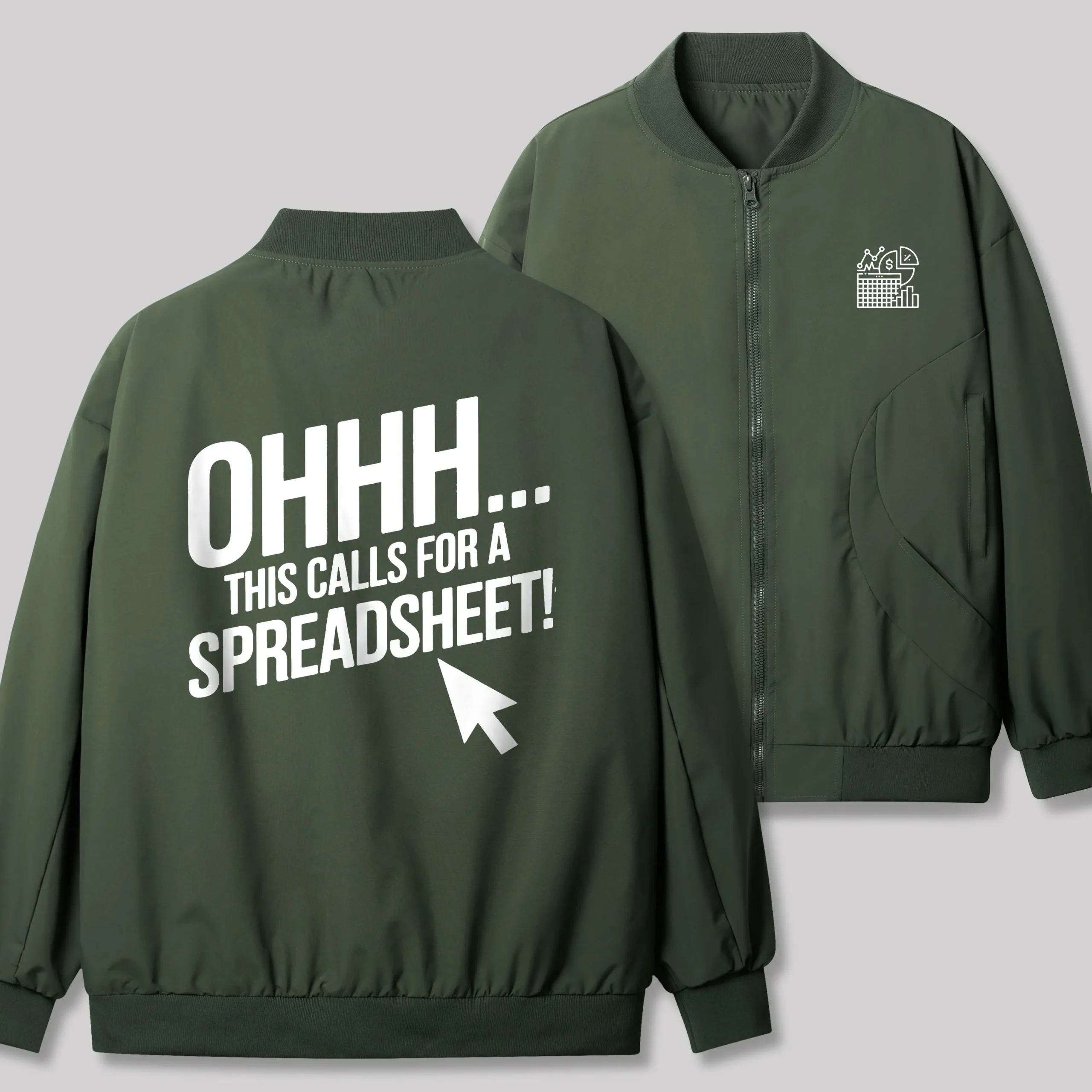 Alternative view of Ohhh This Calls For A Spreadsheet Geek Classic Bomber Jacket