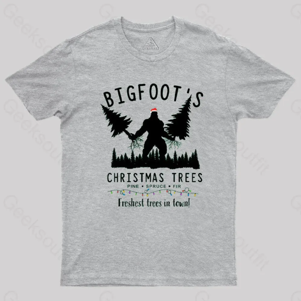 Alternative view of Bigfoot's Christmas Trees T-Shirt