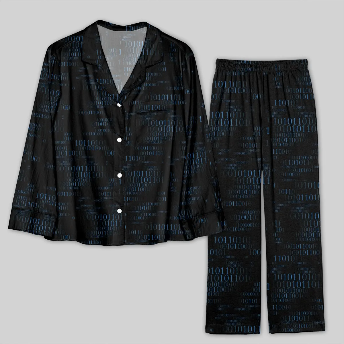 Binary Computer 1s and 0s Black Pajama Sets