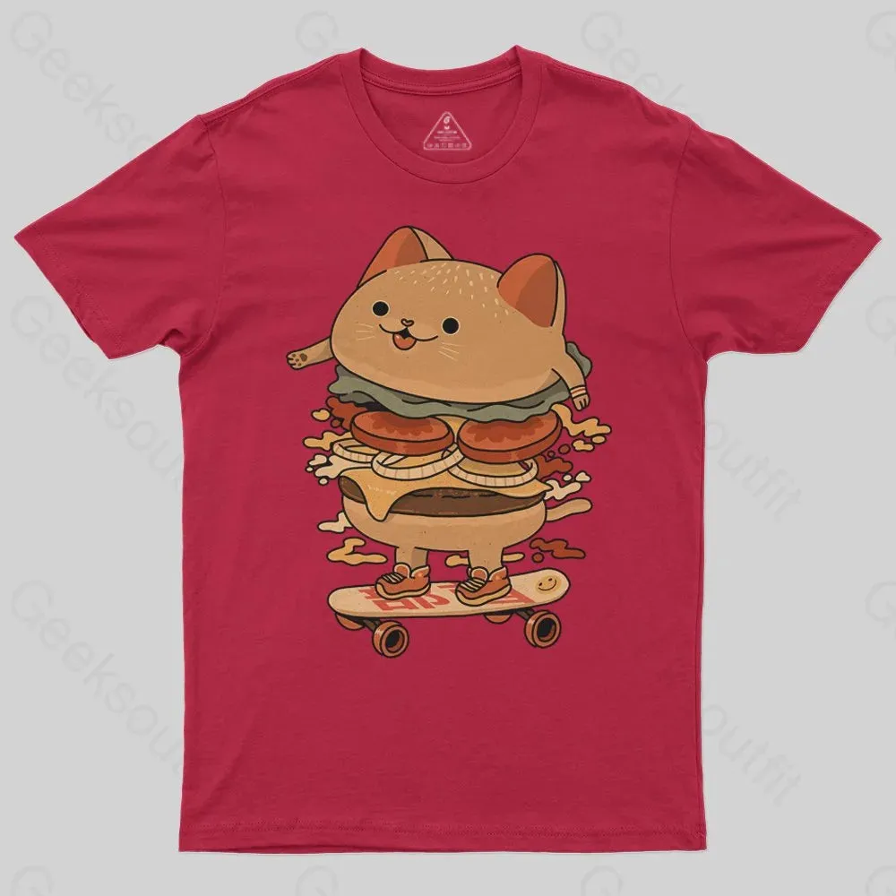 Burger Cat Skater T-Shirt - Image 4