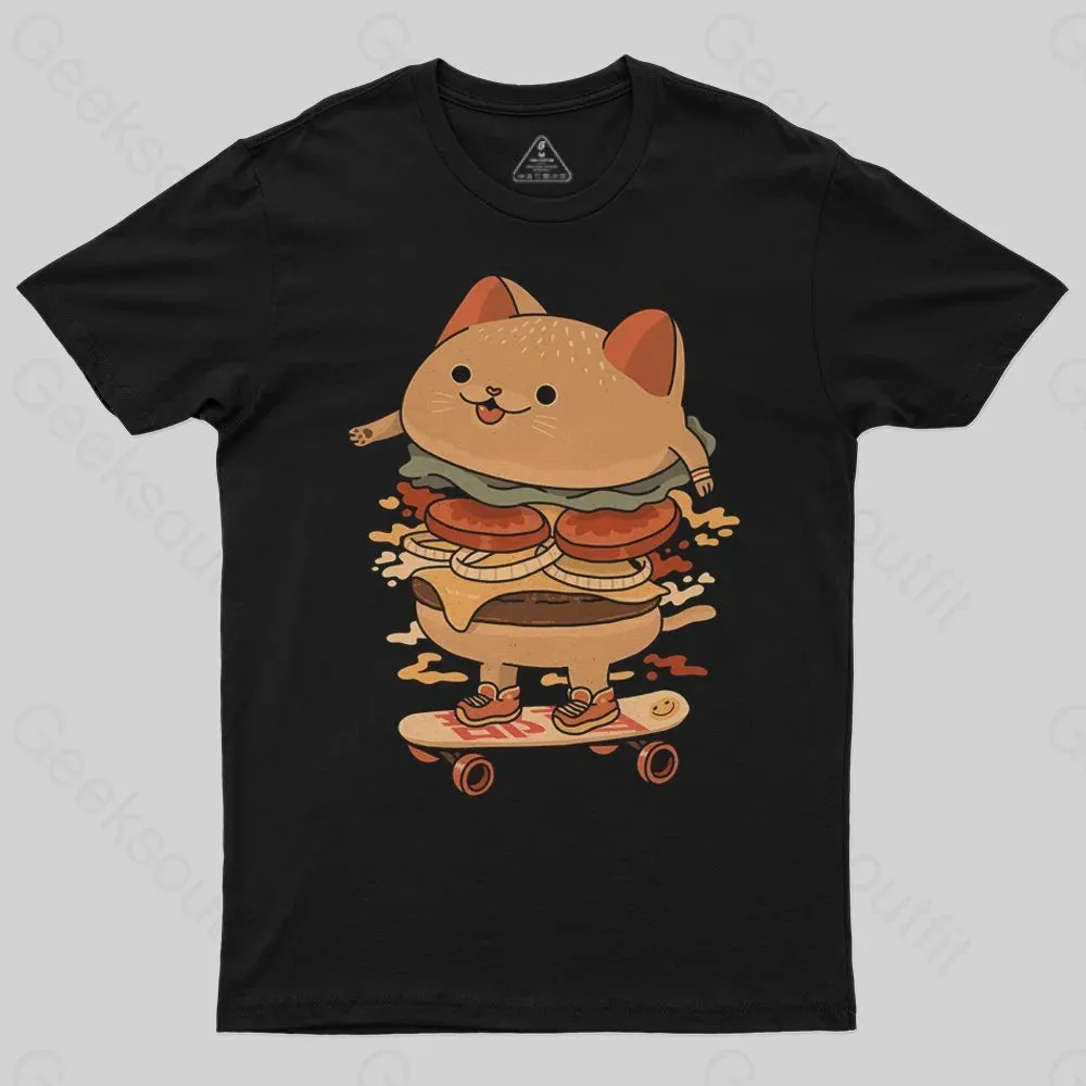 Burger Cat Skater T-Shirt