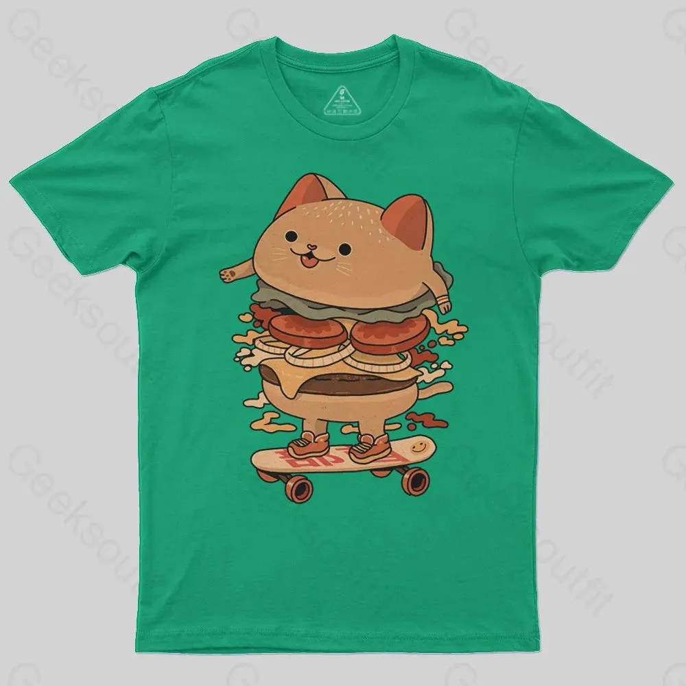 Burger Cat Skater T-Shirt - Image 5