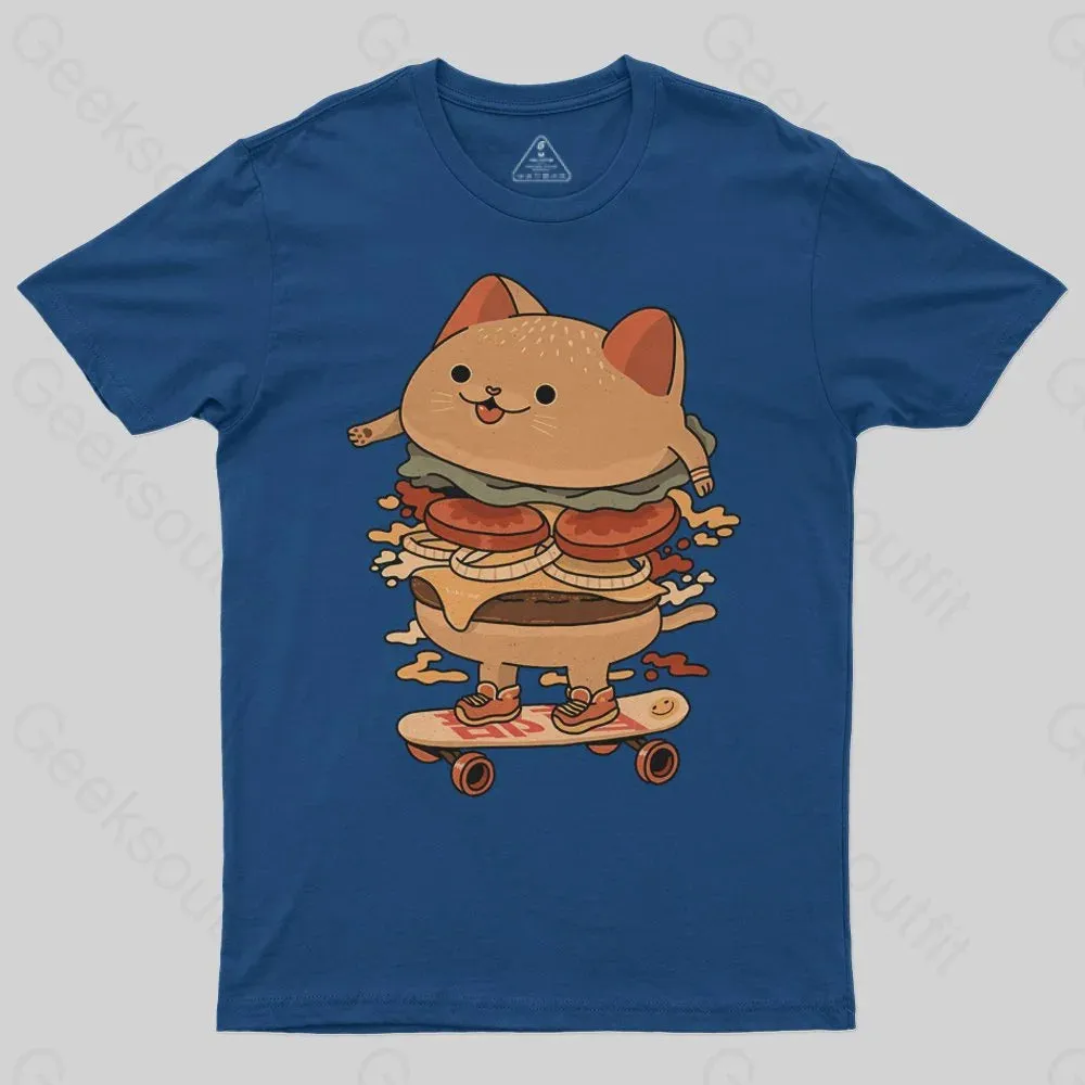 Burger Cat Skater T-Shirt - Image 2