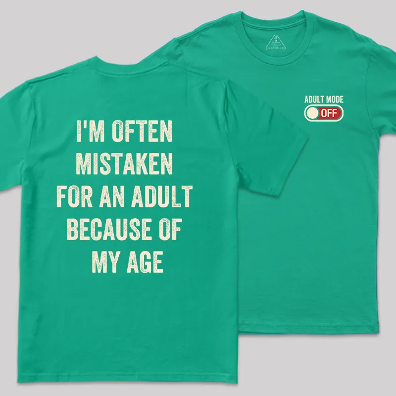 Adulting Mode Off Front and Back Printed Geek T-Shirt - Image 10