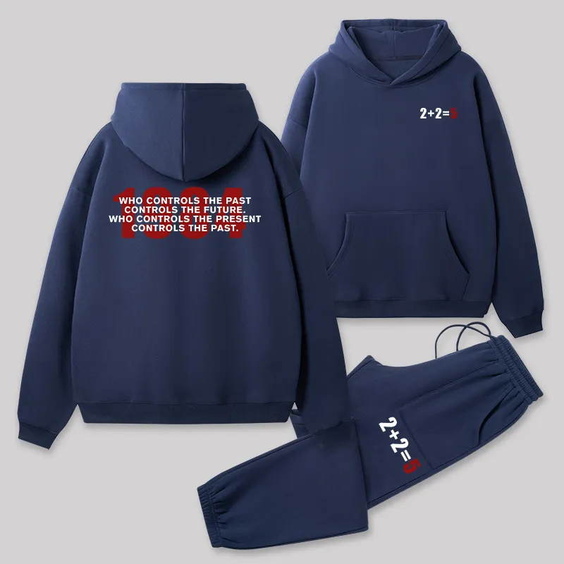 Alternative view of 1984 Front and Back Printed Geek Fleece Hoodie Set