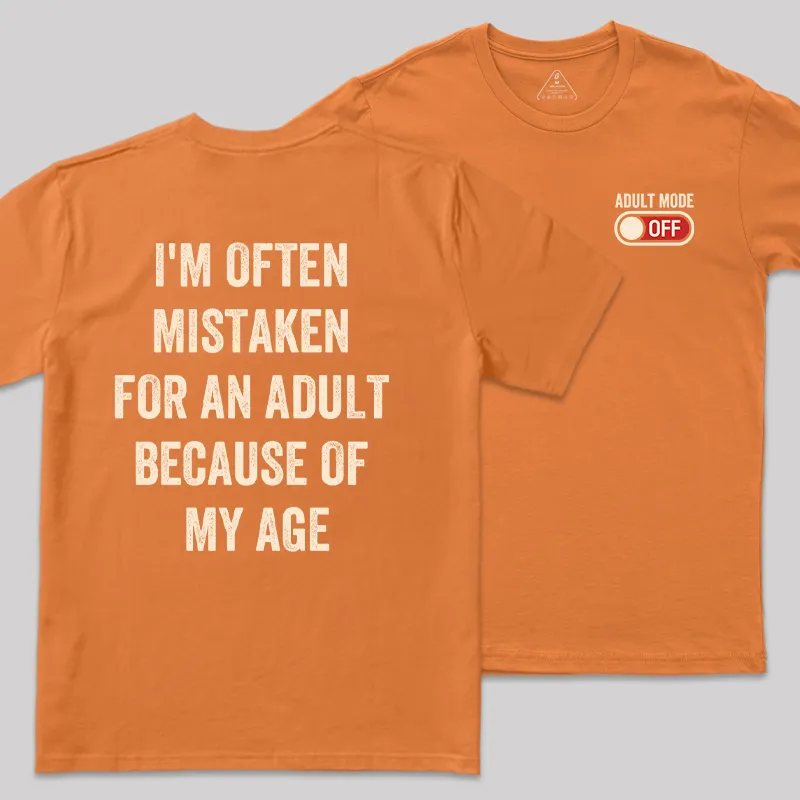 Adulting Mode Off Front and Back Printed Geek T-Shirt - Image 5