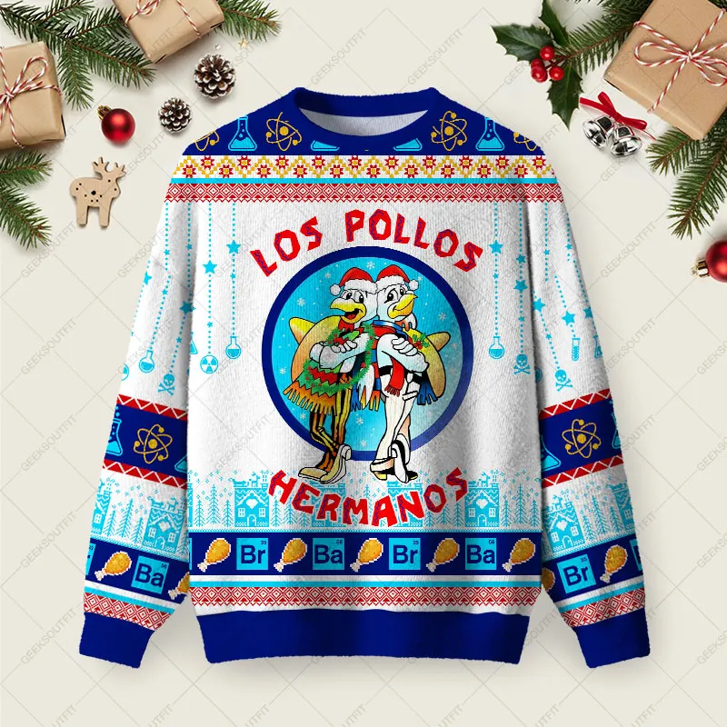 Los Pollos Hermanos Christmas Fuzzy Fleece Sweatshirt