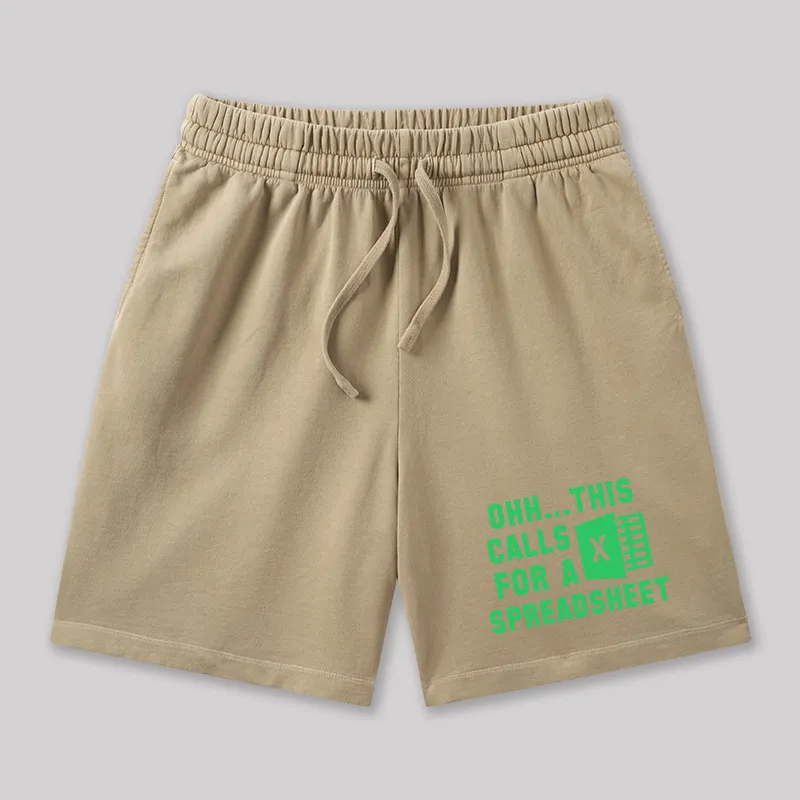Ohh This Calls for a Spreadsheet Geeky Washed Shorts - Image 8