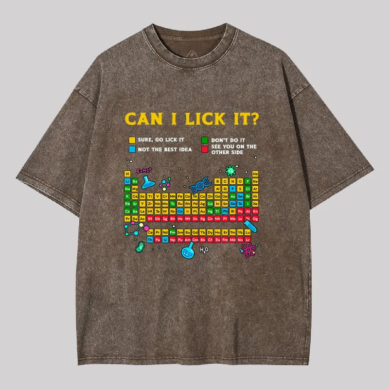 Can I Lick It Periodic Table Geek Washed T-shirt - Image 4