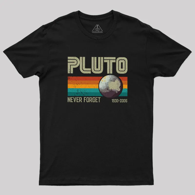 Alternative view of Pluto Never Forget Geek T-Shirt