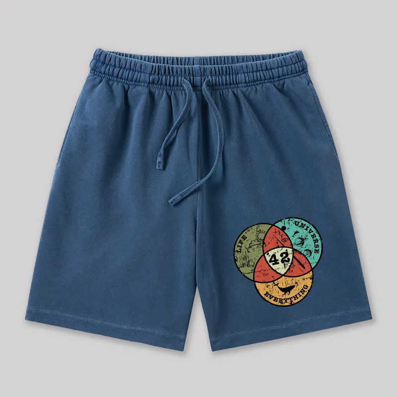 Life the Universe Everything Geeky Washed Shorts - Image 6