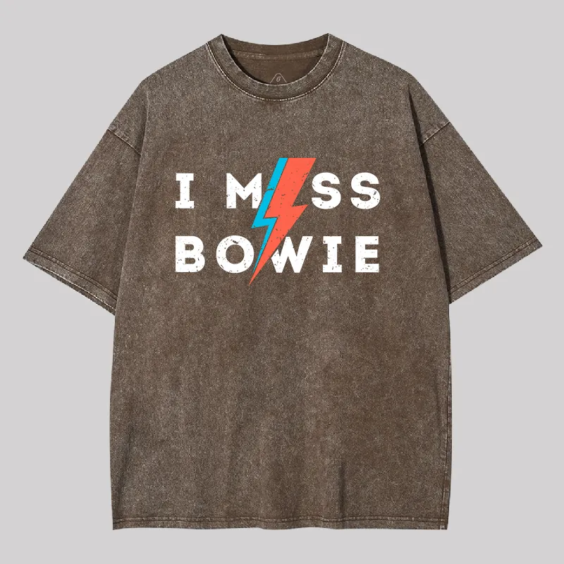 I Miss Bowie Geek Washed T-shirt - Image 5