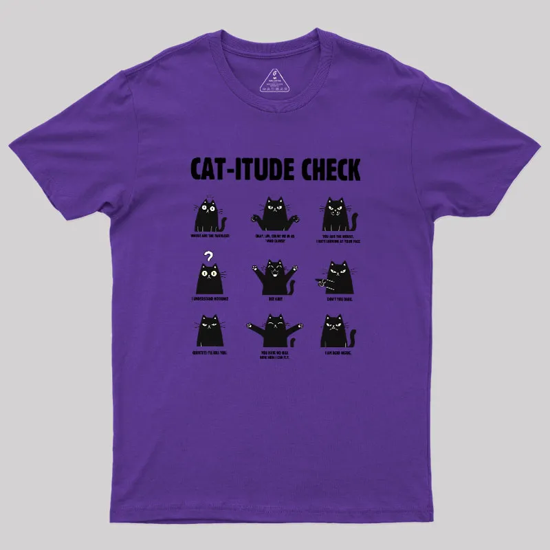 Cat-itude Check Geek T-Shirt - Image 5