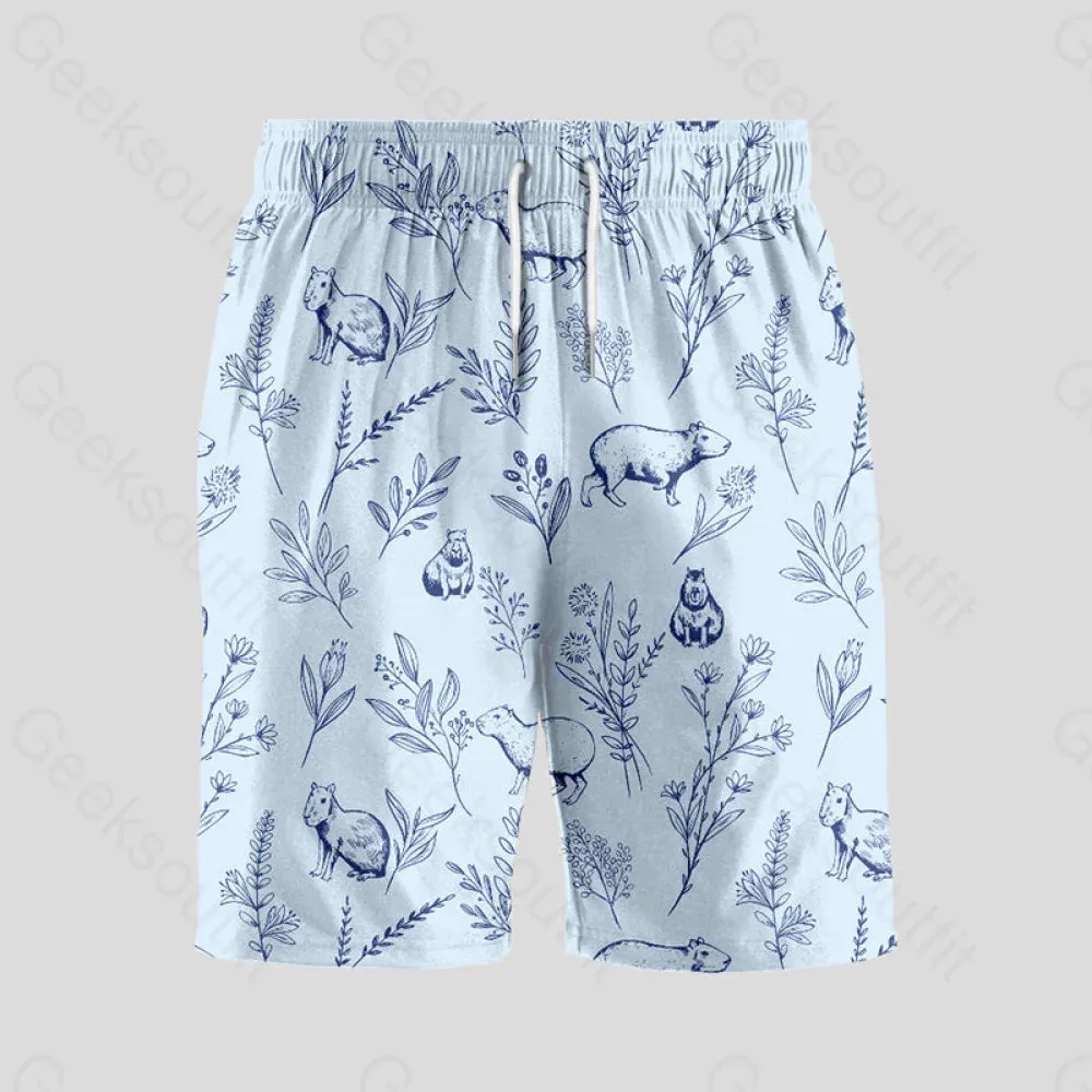 Capybara Geeky Drawstring Shorts