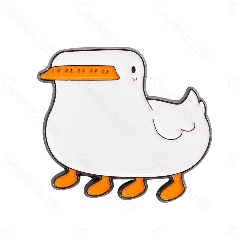Cartoon White Goose Grips Knife Fun Pins - Image 2