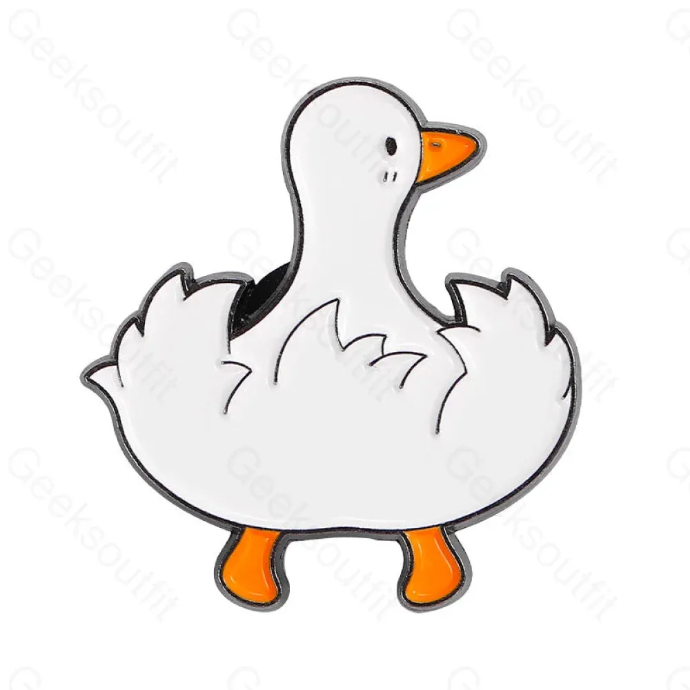 Cartoon White Goose Grips Knife Fun Pins - Image 3