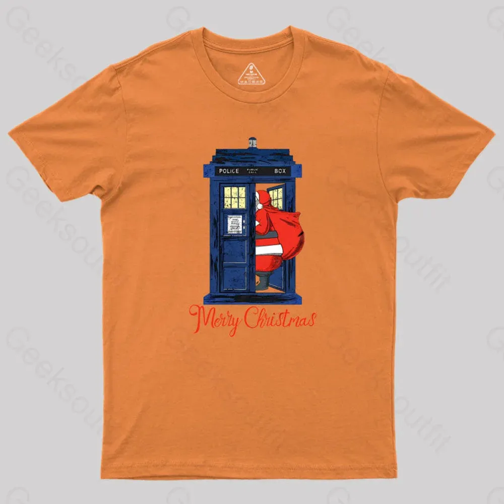 Christmas 1822 - Nicholas Visit The Blue Police Box 2 Geek T-Shirt - Image 6