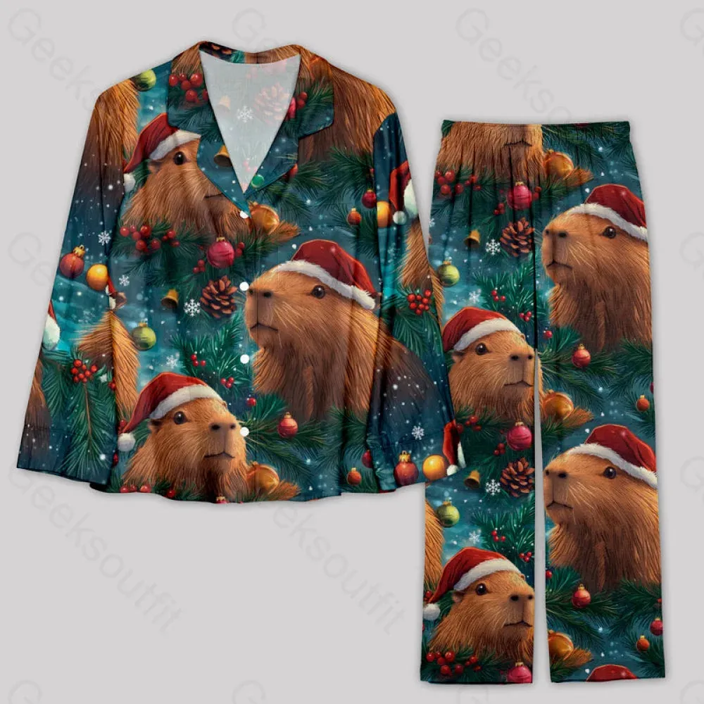 Alternative view of Christmas Capybara Pajama Sets