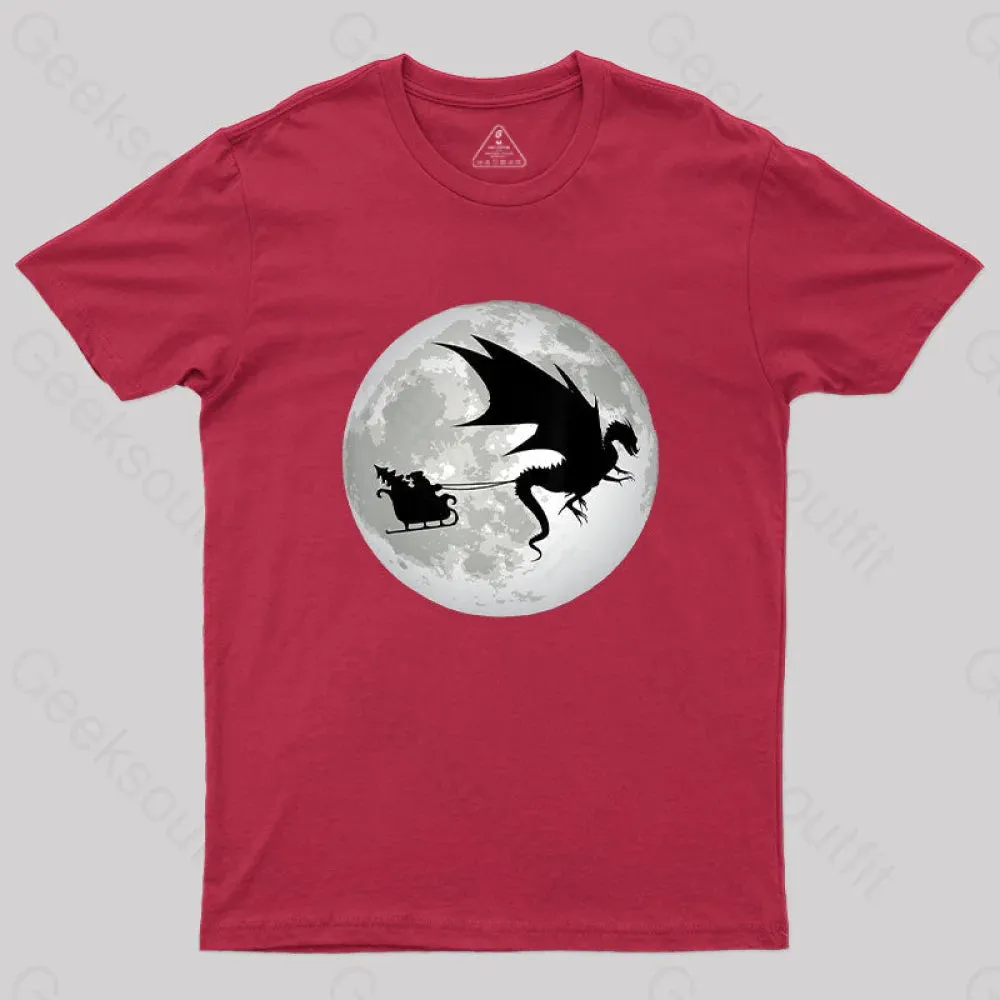 Alternative view of Christmas Santa Claus Moon Shadow T-Shirt