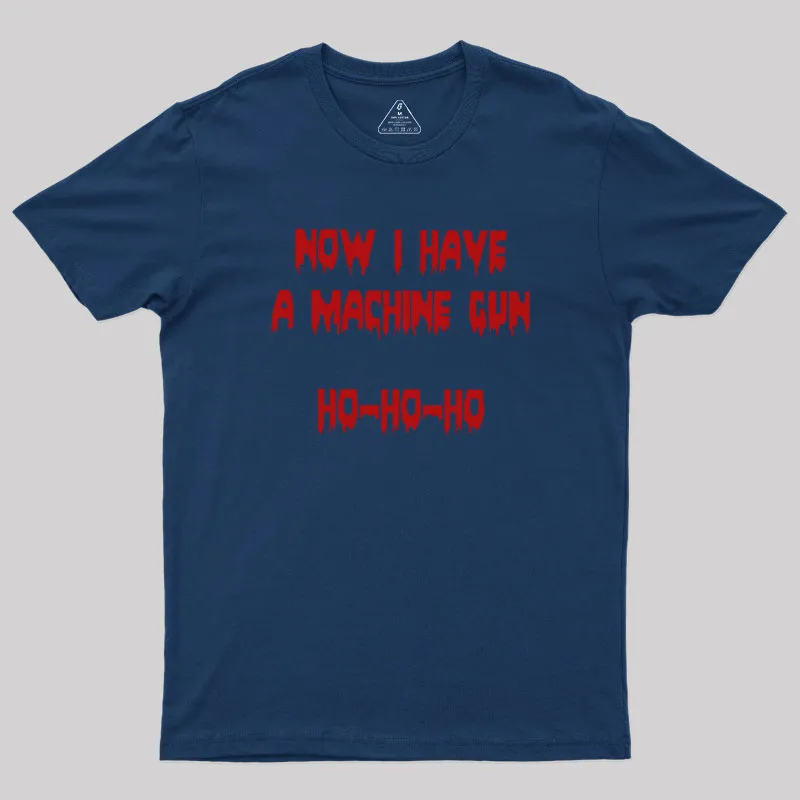 Alternative view of Ho-Ho-Ho Machine Gun Geek T-Shirt