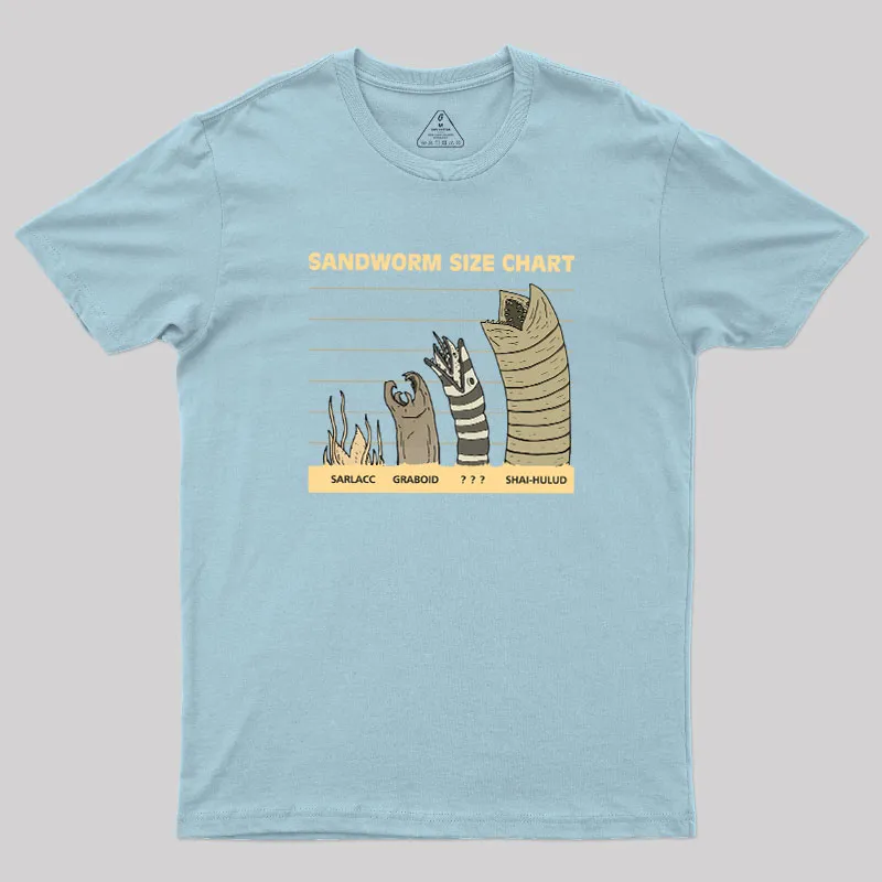 Sandworm Size Chart Geek T-Shirt - Image 10