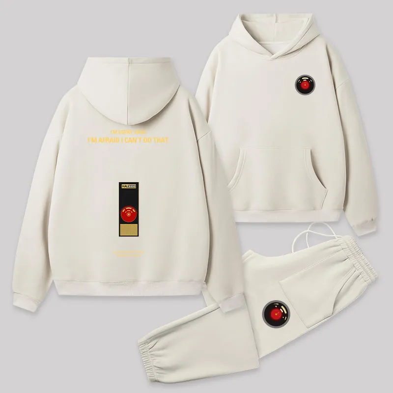 I'm Afraid I Can't Do That Front and Back Printed Geek Fleece Hoodie Set - Image 3