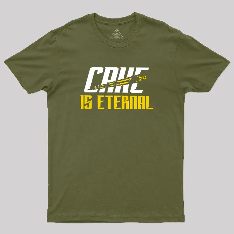 Cake Is Eternal Geek T-Shirt - Image 3