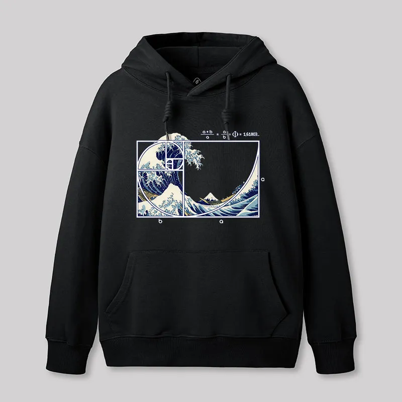 Alternative view of The Great Fibonacci Wave Hoodie