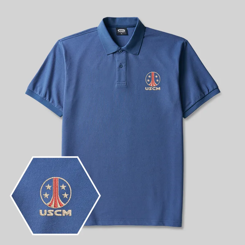 Alternative view of USCM Geek Embroidered Polo Shirt
