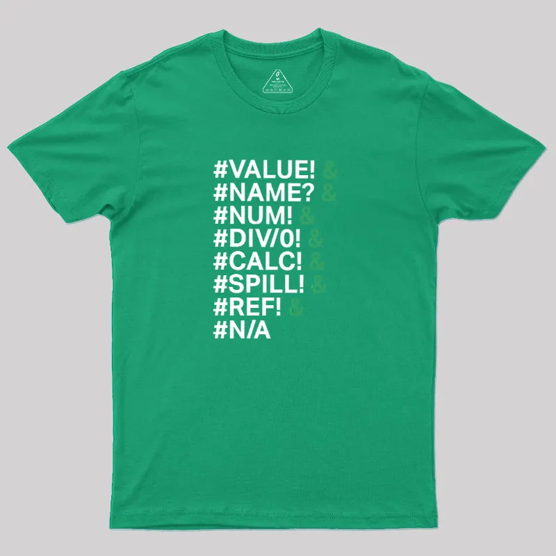 Excel Errors Geek T-Shirt - Image 9