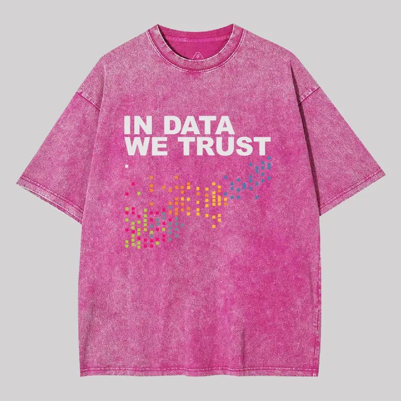 In Big Data We Trust Geek Washed T-shirt - Image 6