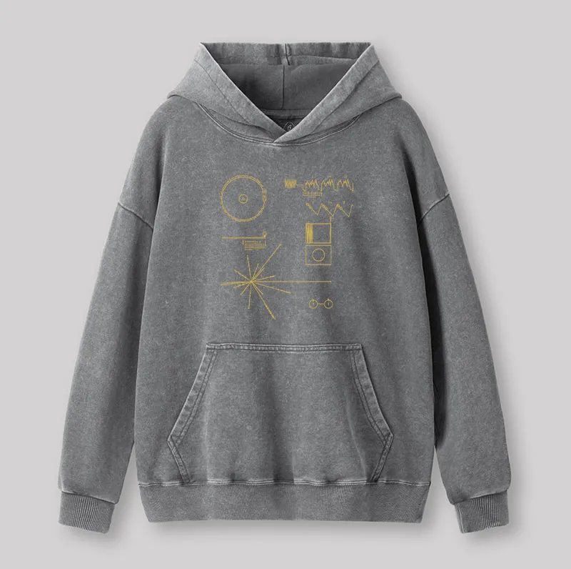 Alternative view of The Voyager Golden Record Washed Hoodie