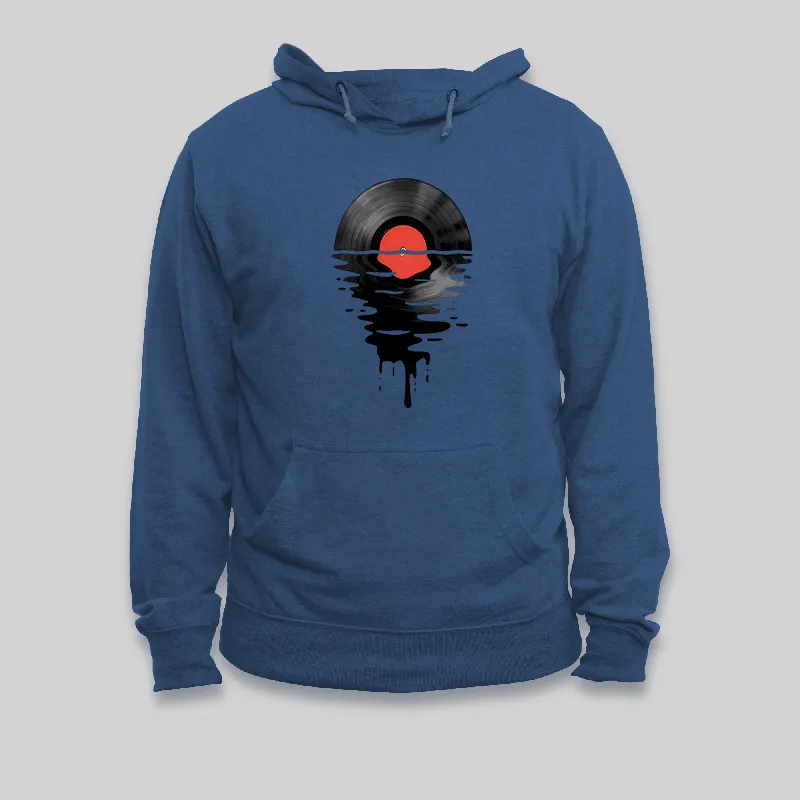 Vinyl LP Music Record Sunset Geek Hoodie - Image 3