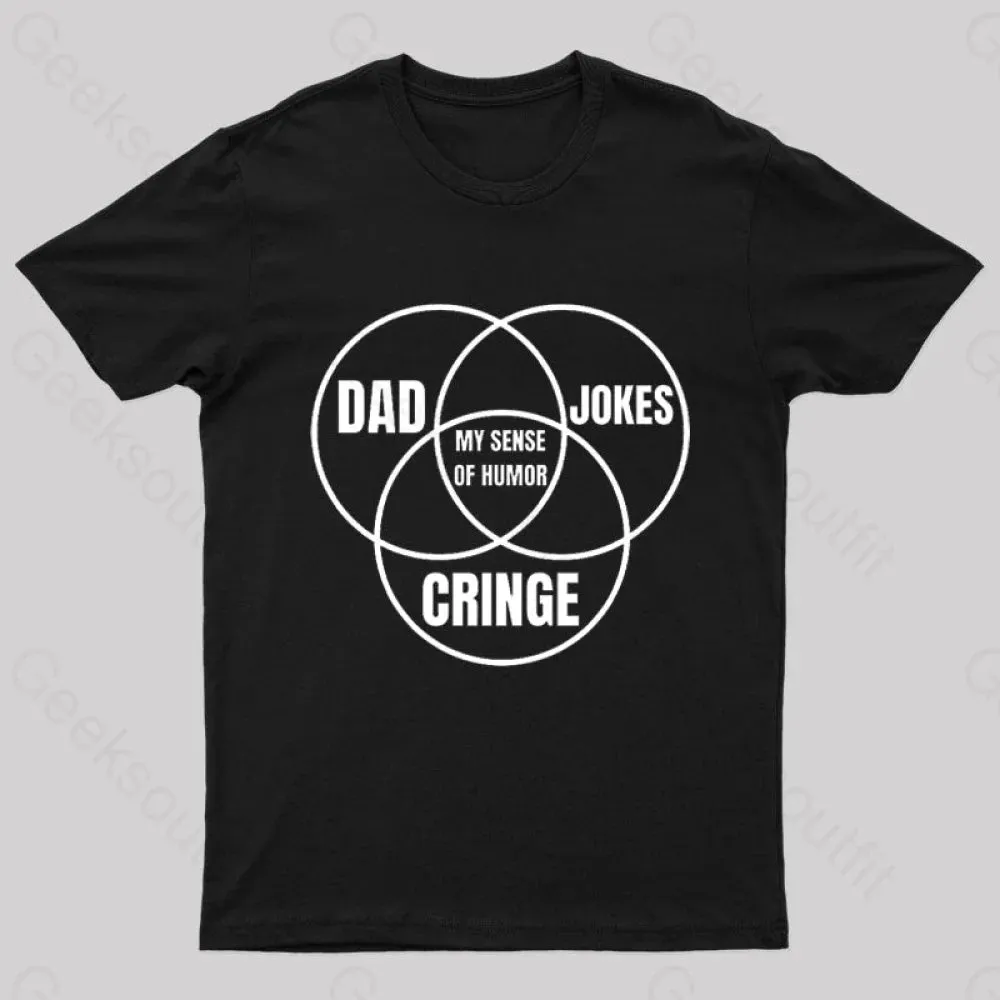 Dad Jokes Cringe My Sense of Humor Nerd T-Shirt - Image 3
