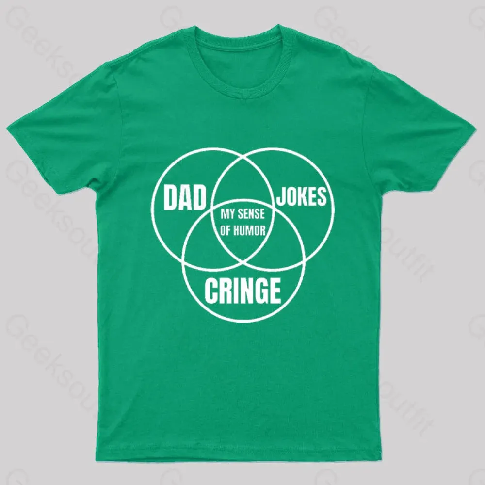 Dad Jokes Cringe My Sense of Humor Nerd T-Shirt - Image 5