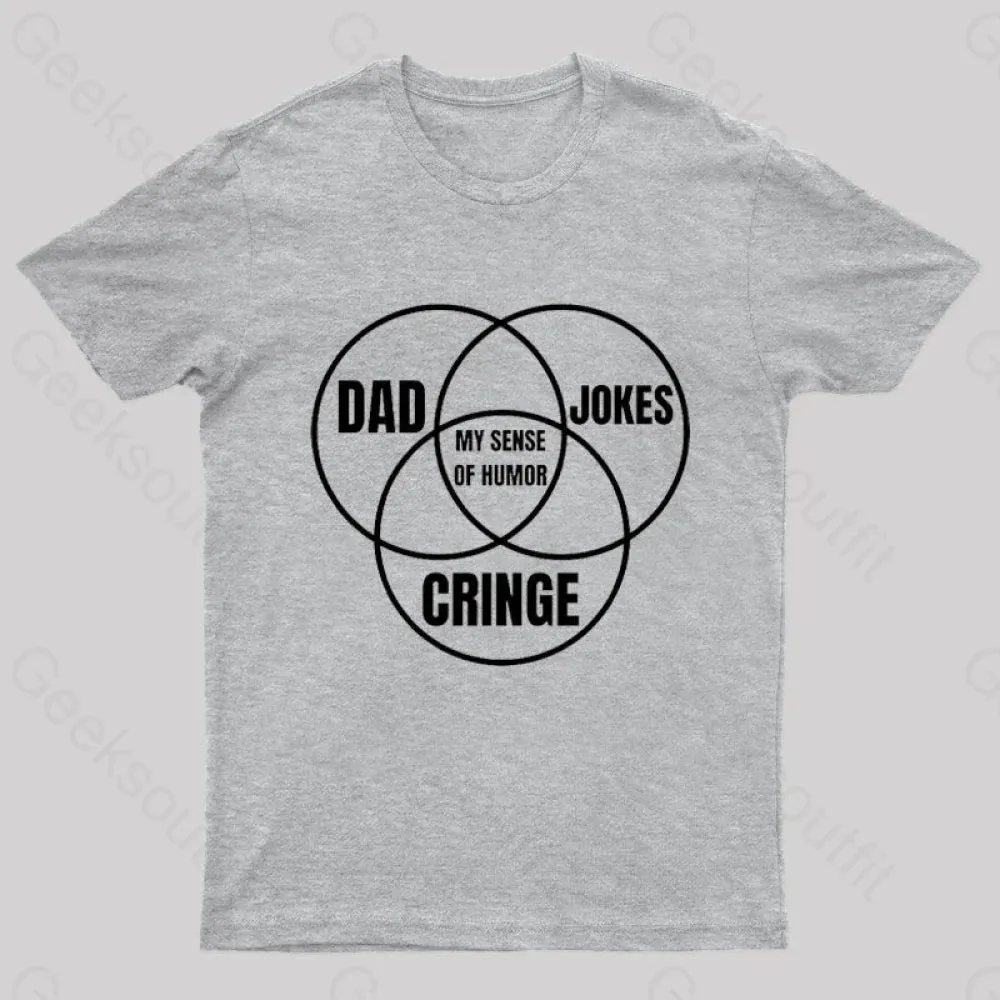 Dad Jokes Cringe My Sense of Humor Nerd T-Shirt - Image 9