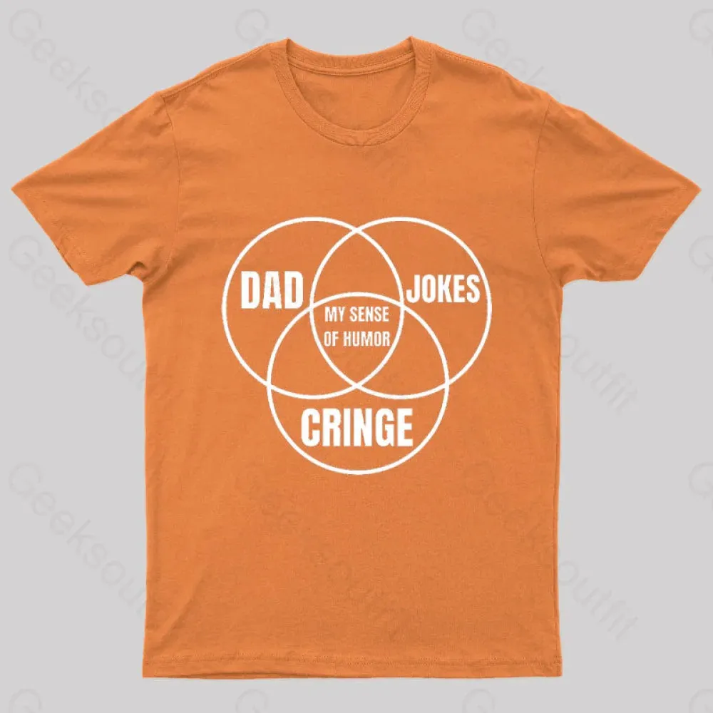 Dad Jokes Cringe My Sense of Humor Nerd T-Shirt - Image 7